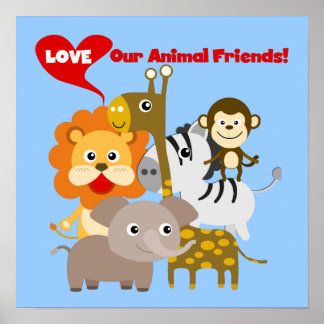 Póster Ame Os Nossos Amigos Animais