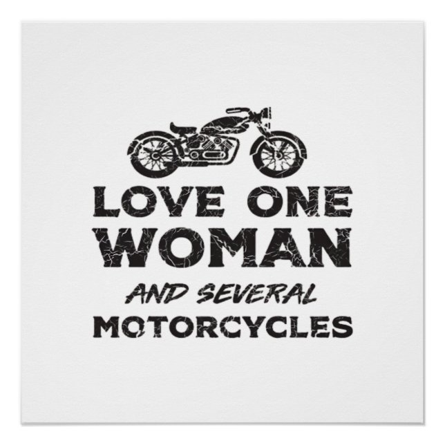 Póster Ame Uma Mulher E Várias Motocicletas Essencial (Frente)
