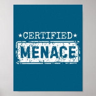 Poster Ameaça Certificada Piada de Humor Engraçado Citaçã
