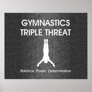 Póster Ameaça SUPERIOR triplicar-se da ginástica (homen