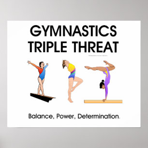 Póster Ameaça SUPERIOR triplicar-se da ginástica (W)