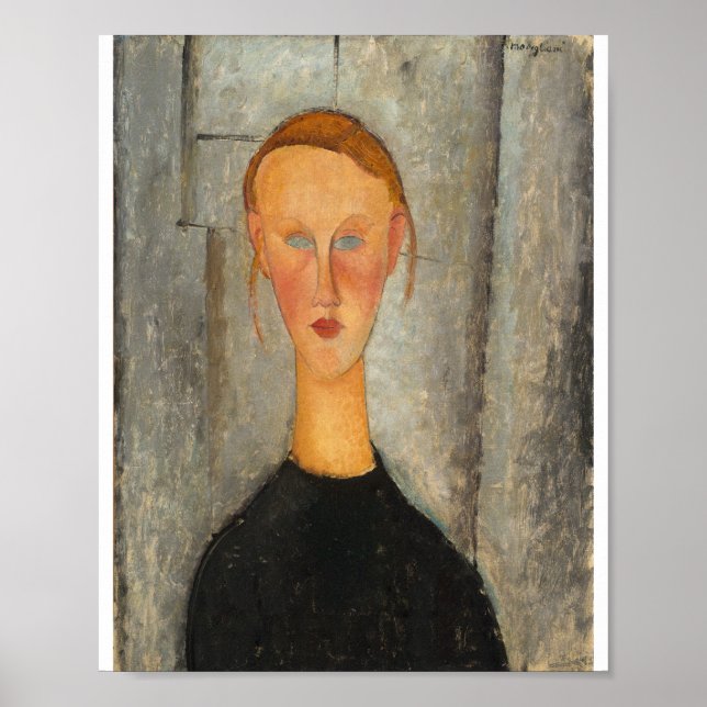 Poster Amedeo Modigliani - Garota Com Olhos Azuis (Frente)