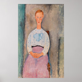 Poster Amedeo Modigliani - Garota com uma blusa Polka-Dot