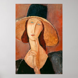 Poster Amedeo Modigliani - Jeanne Hebuterne in Large Hat