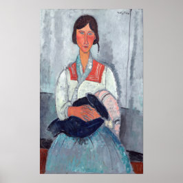 Poster Amedeo Modigliani - Mulher cigana com bebê