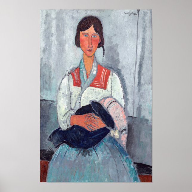 Poster Amedeo Modigliani - Mulher cigana com bebê (Frente)