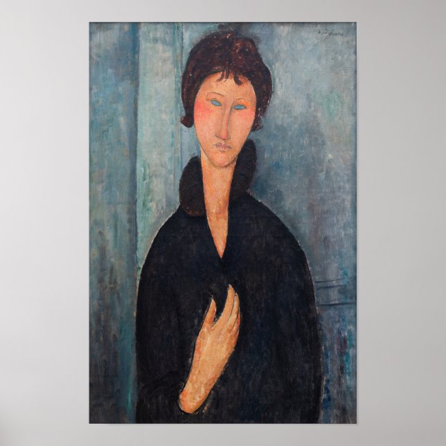 Poster Amedeo Modigliani - Mulher com Olhos Azuis (Frente)