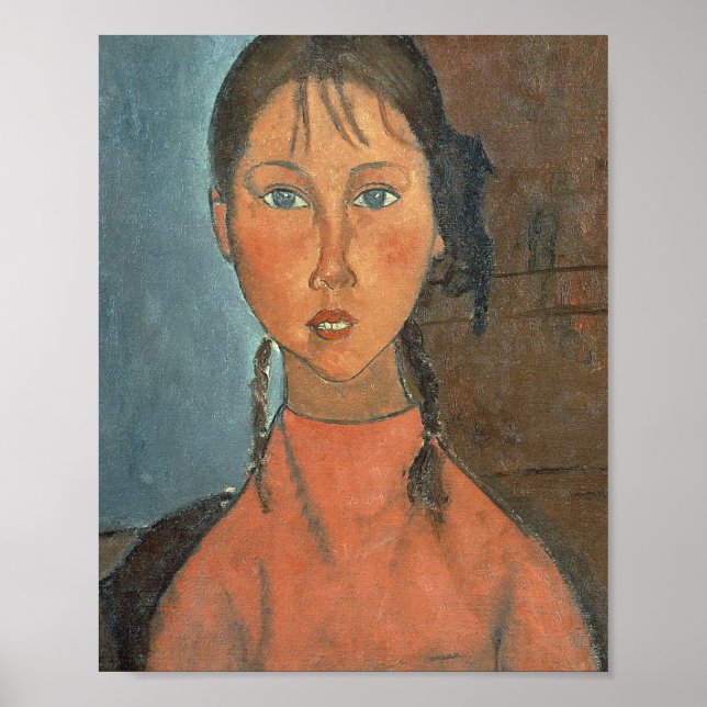 Poster Amedeo Modigliani - Rapariga com Porcas (Frente)