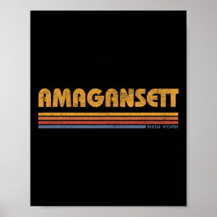 Poster Amegansett Nova York Lembrança de Férias Antigas