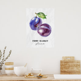 Poster Ameixas do mercado de frutas