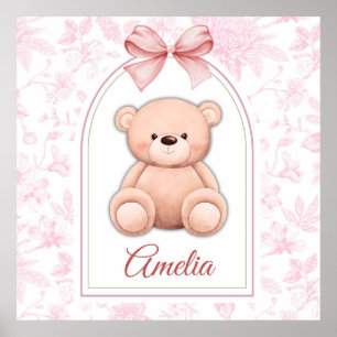 Poster Amelia Design de Enfermeiro de Urso Rosa Persona