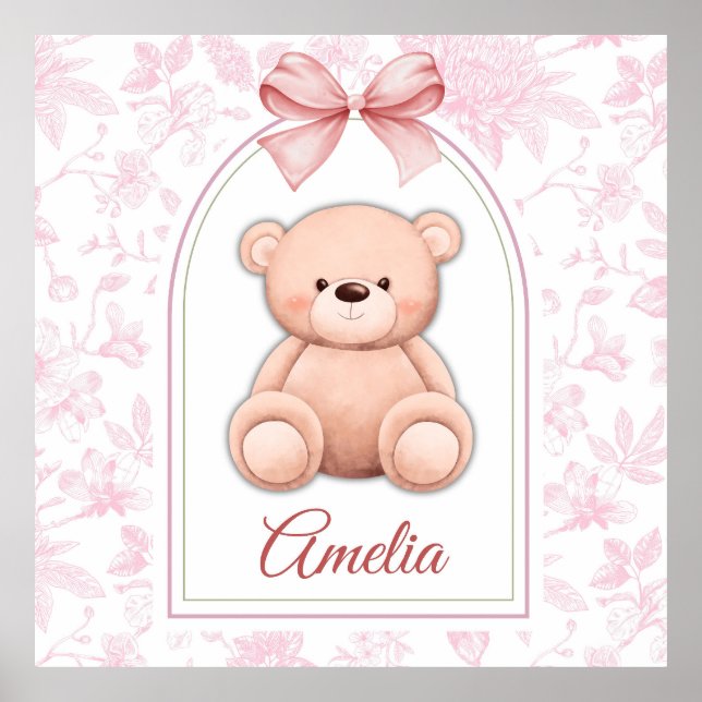 Poster Amelia | Design de Enfermeiro de Urso Rosa Persona (Frente)