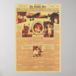 Poster Amelia Earhart Antes do Voo ao Redor do Mundo 1937
