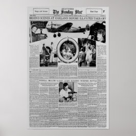 Poster Amelia Earhart Antes Do Voo Mundial De 1937