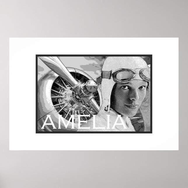 Póster Amelia Earhart e seu eletrtra propulsor (Frente)