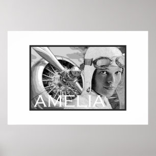 Póster Amelia Earhart e sua hélice de Electra