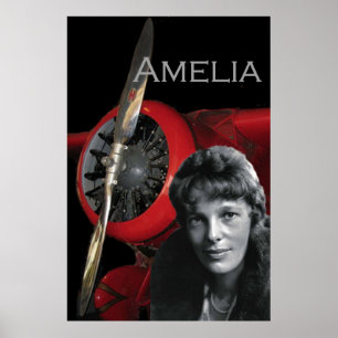 Póster Amelia Earhart e sua Lockheed Electra