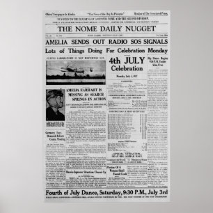 Poster Amelia Earhart Envia Rádio Sos 3 De Julho De 1937