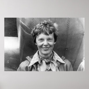 Poster Amelia Earhart Fotografia e seu Eletra Lockheed
