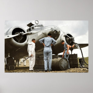 Poster Amelia Earhart Lockheed Modelo 10 Electra 1937 