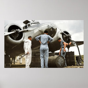 Poster Amelia Earhart Lockheed Modelo 10 Electra 1937 Rem