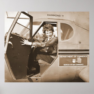 Póster Amelia piloto Earhart 1936