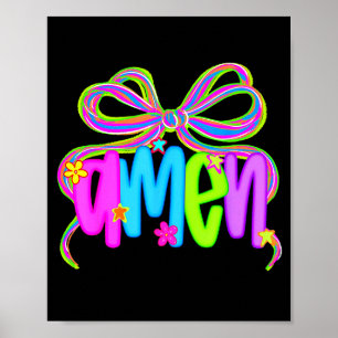 Poster Amen Coquete Laço Jesus Bíblia Fé Cristã Reli