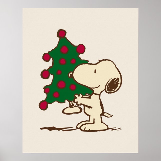 Poster Amendoins | Árvore de Natal de Snoopy (Frente)