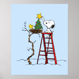 Poster Amendoins Árvore de Natal Snoopy & Woodstock