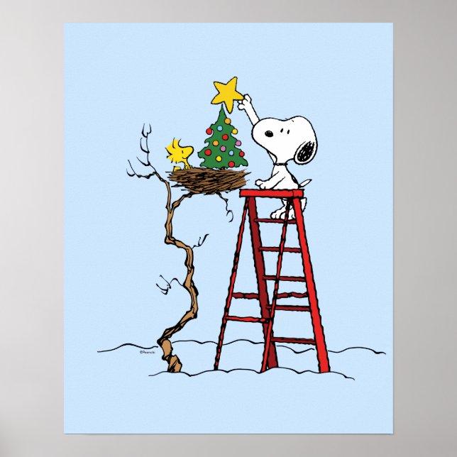 Poster Amendoins | Árvore de Natal Snoopy & Woodstock (Frente)