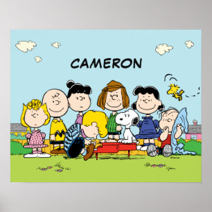 Poster Amendoins Charlie Brown e Gang Adicione seu no