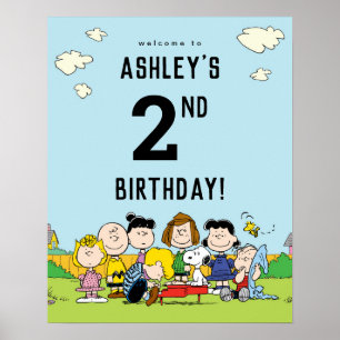 Poster Amendoins   Charlie Brown e Gang Birthday