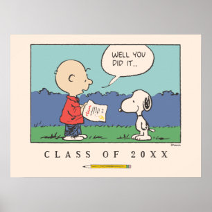 Poster Amendoins Charlie Brown Snoopy Bem Você Fez Isso G