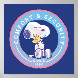 Poster Amendoins Crachá de conforto e segurança azul