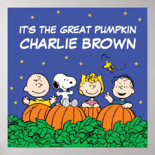 Poster Amendoins É o Excelente Pumpkin Charlie Brown