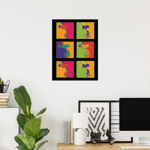 Poster Amendoins Esnoopia de Pop de Arte Moderna