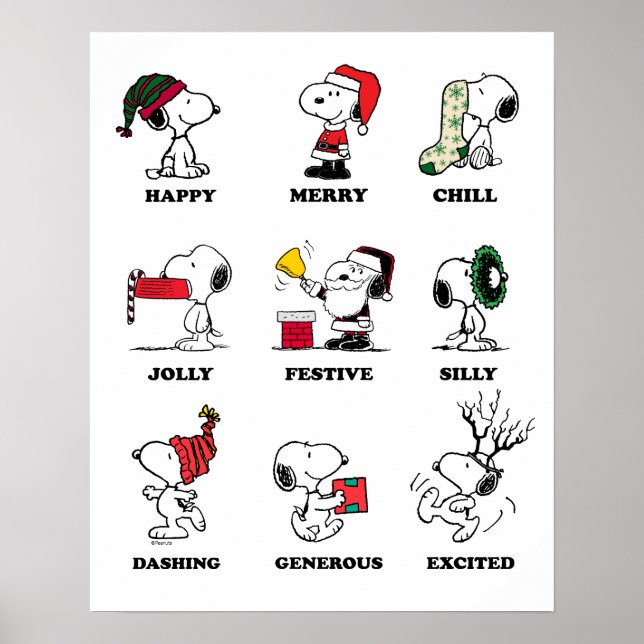 Poster Amendoins | Florestas de Natal de Snoopy (Frente)