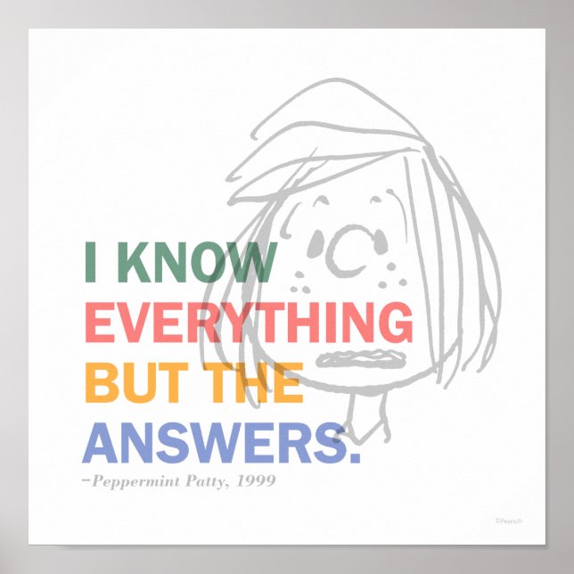 Poster Amendoins | Peppermint Patty 1999 Cinzas (Frente)