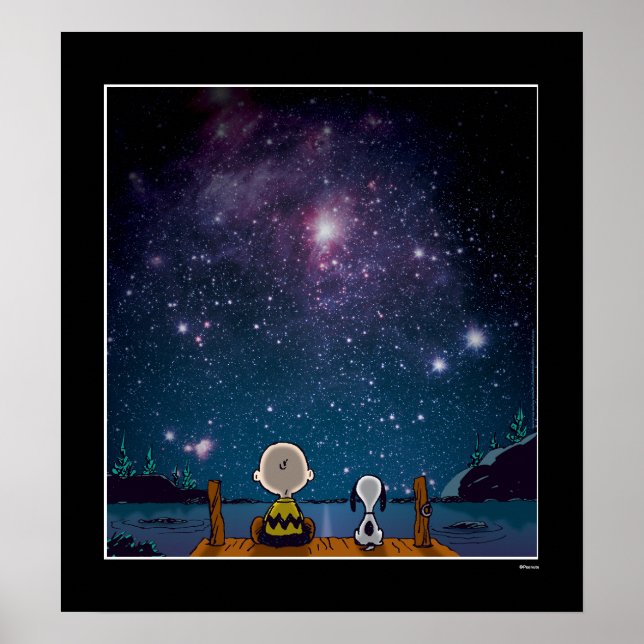Poster Amendoins | Snoopy & Charlie Brown Star Watching (Frente)