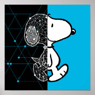 Poster Amendoins Snoopy Design geométrico