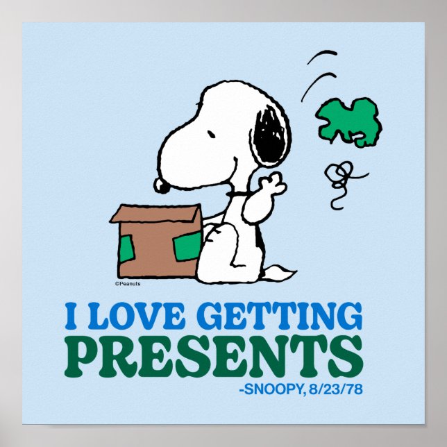 Poster Amendoins | Snoopy I Love Getting Present (Frente)
