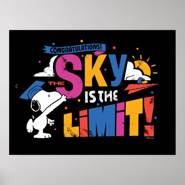 Poster Amendoins Snoopy O Céu É o Limite Graduação (Frente)