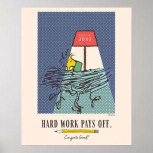 Poster Amendoins Snoopy O Trabalho Árduo Compensa Graduaç