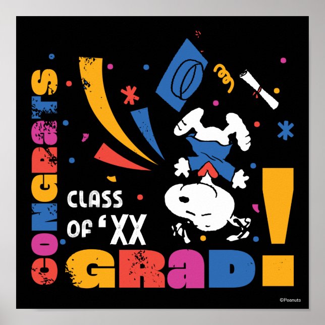 Poster Amendoins Snoopy Parabéns Graduado Graduação Confe (Frente)