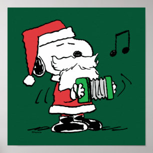 Poster Amendoins   Snoopy Santa Claus Accordian