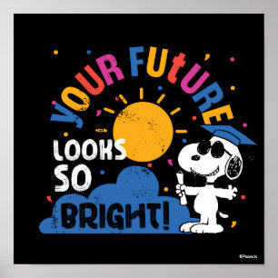 Poster Amendoins Snoopy Seu Futuro Parece Tão Brilhante