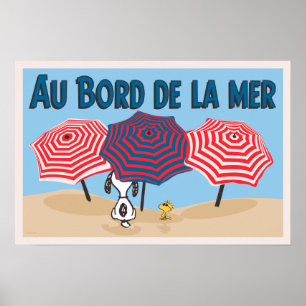 Poster Amendoins   Snoopy & Woodstock Au Bord De La Mer