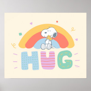 Poster Amendoins Snoopy & Woodstock Hug