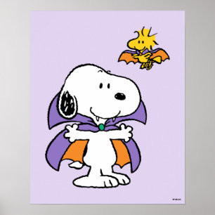 Poster Amendoins Snoopy Woodstock Vampiro Halloween