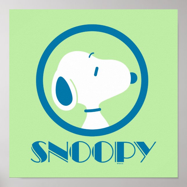 Poster Amendoins | Sonhos De Deco Azul De Snoopy (Frente)
